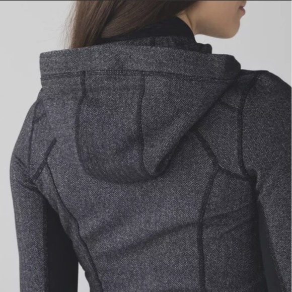 Lululemon Women’s Daily Practice Zip Up Hoodie Jacket In Black Herringbone - Picture 6 of 14